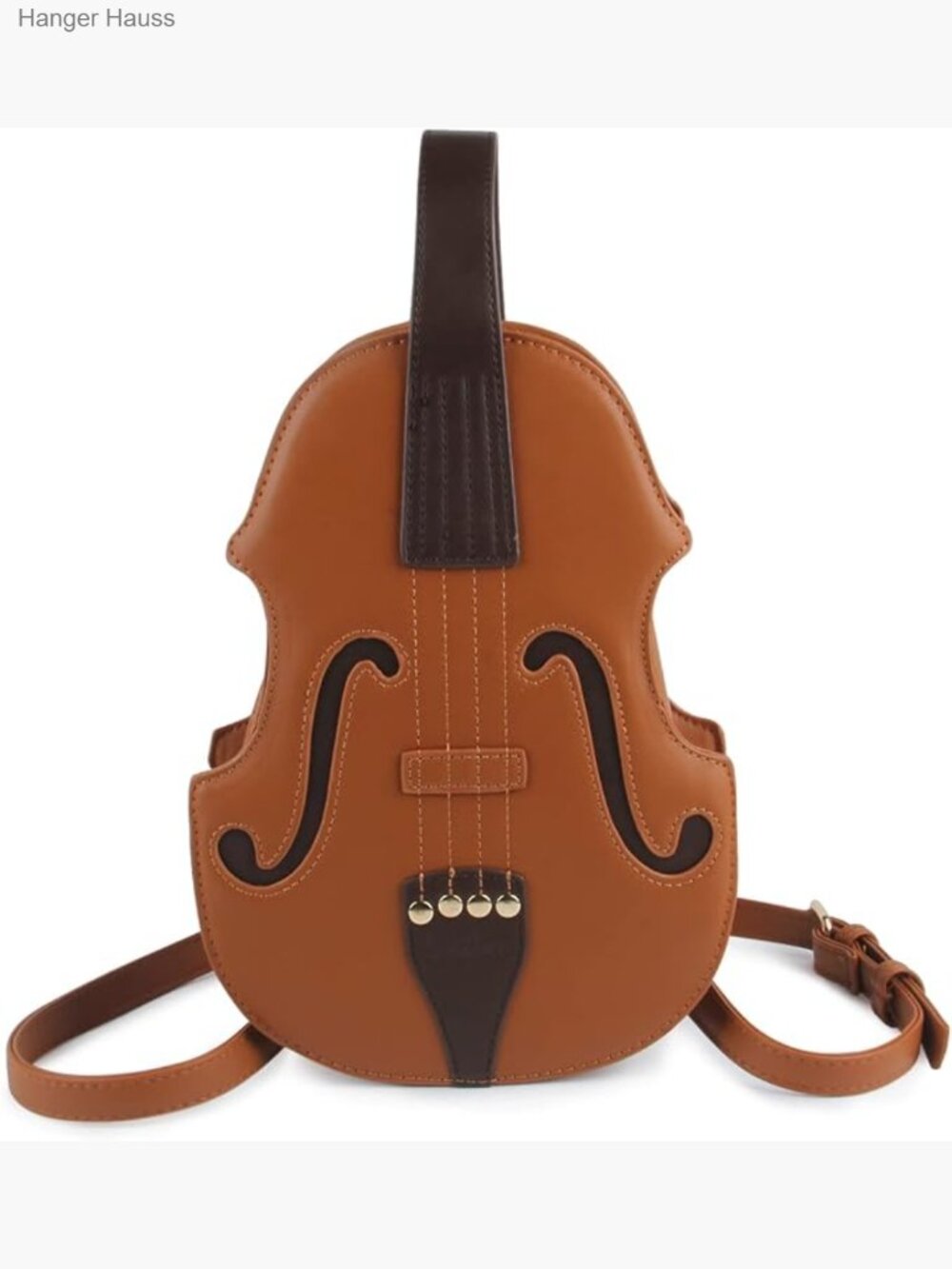 Novelty Violin Shaped PU Leather Backpack Crossbody Tote Handbag